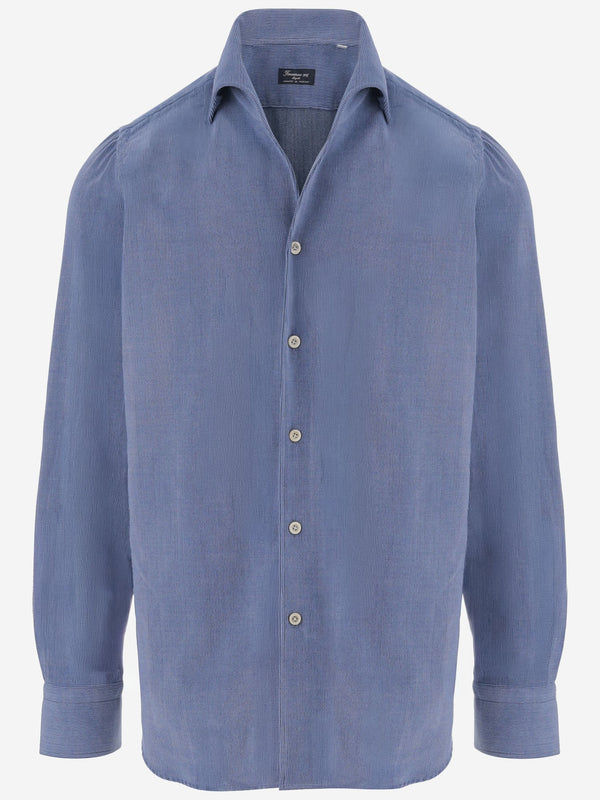 Shirt Cotton-Blend Blue