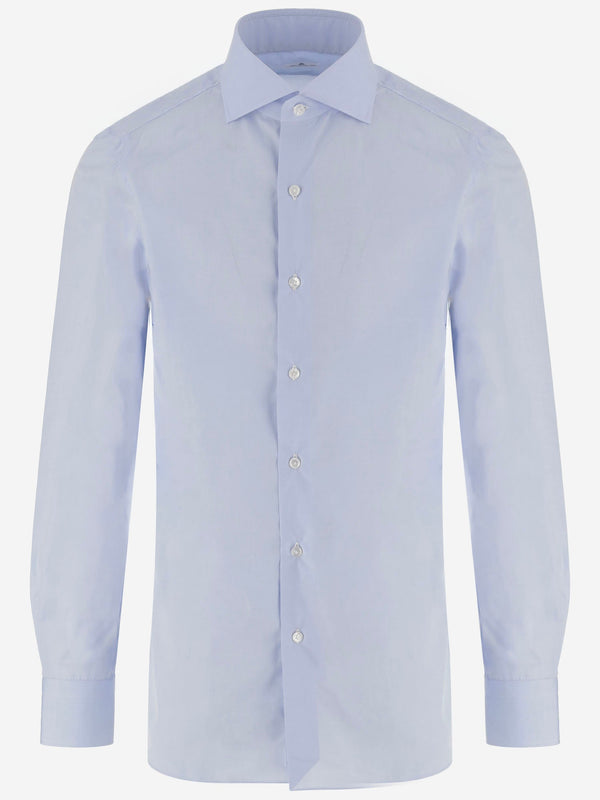Shirt Ribbed Cotton Light Blue