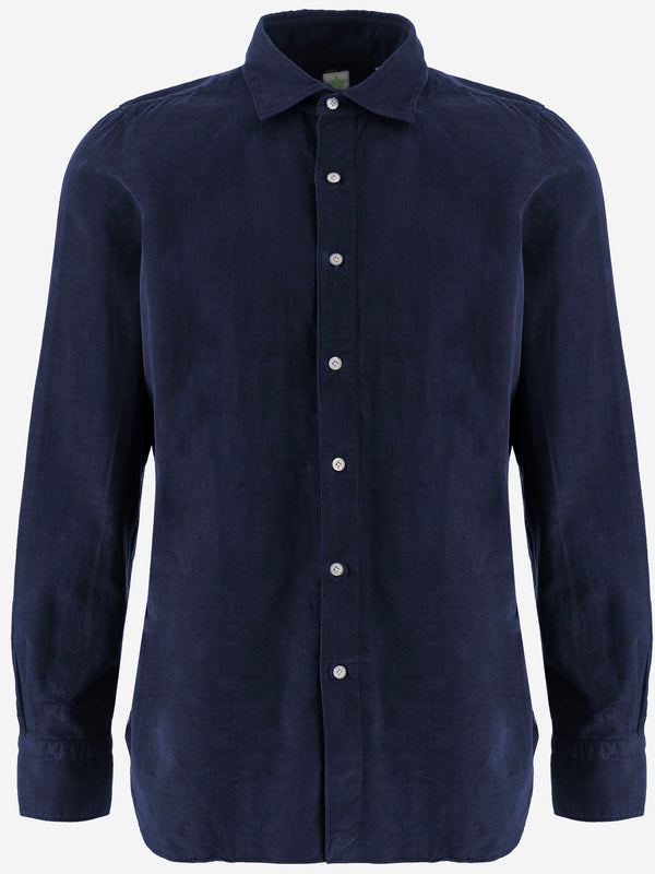 Ribbed Cotton Shirt Navy