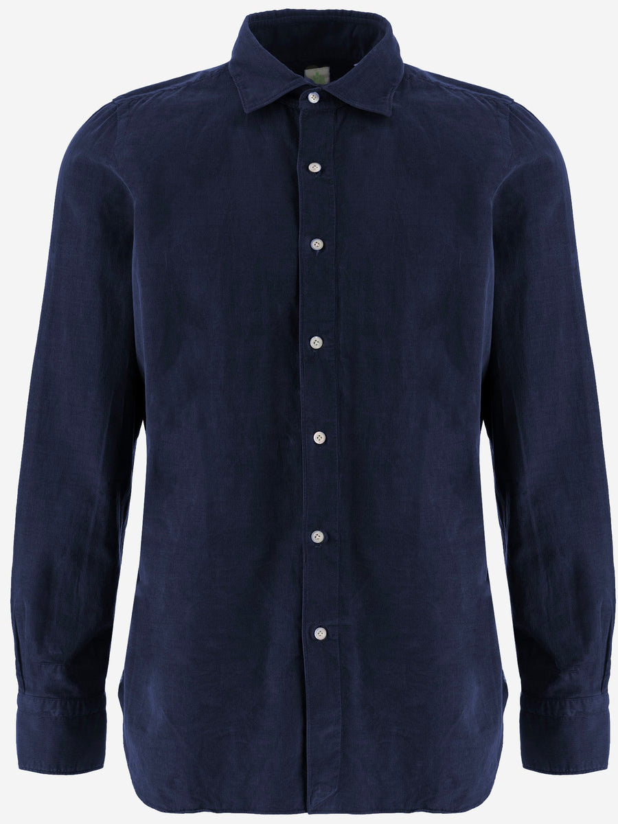 Ribbed Cotton Shirt Navy