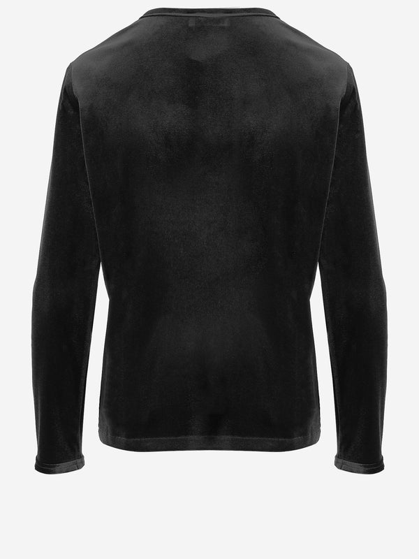 Sweater Stretch Velvet Black Polyester