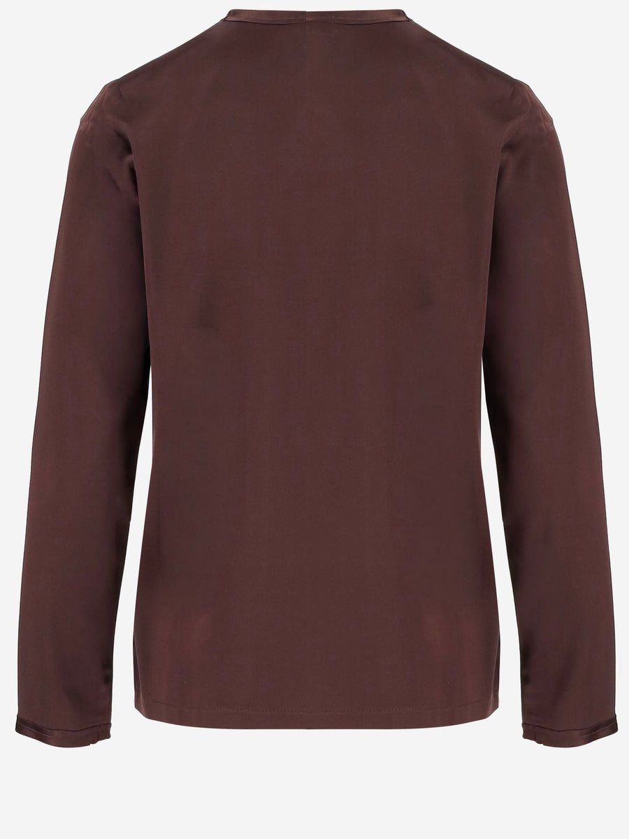 Stretch Silk Sweater Brown
