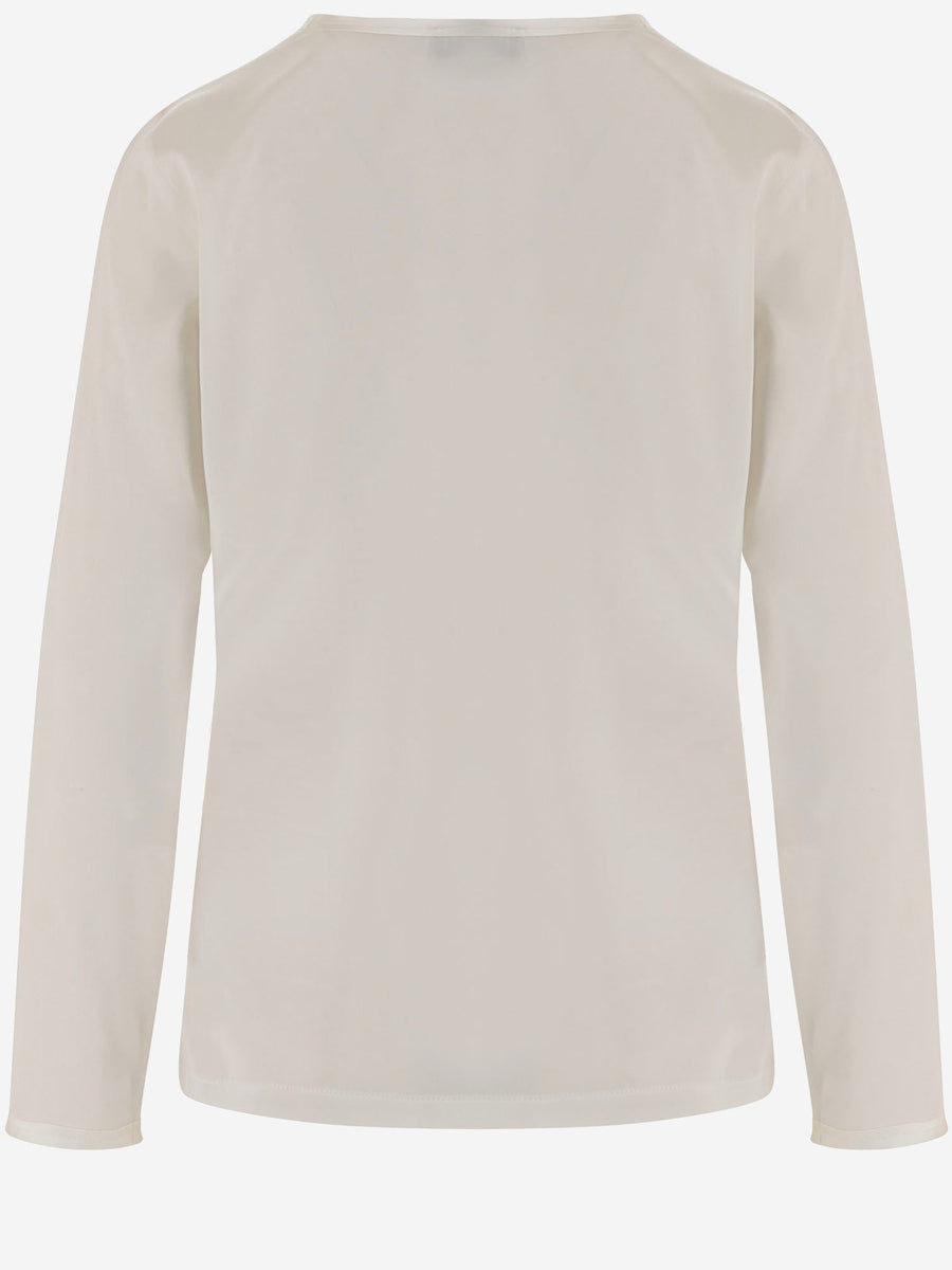 Stretch Silk Sweater White