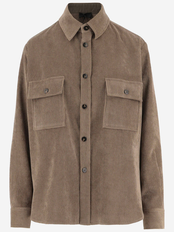 Shirt Ribbed Nylon-Blend Beige Polyester