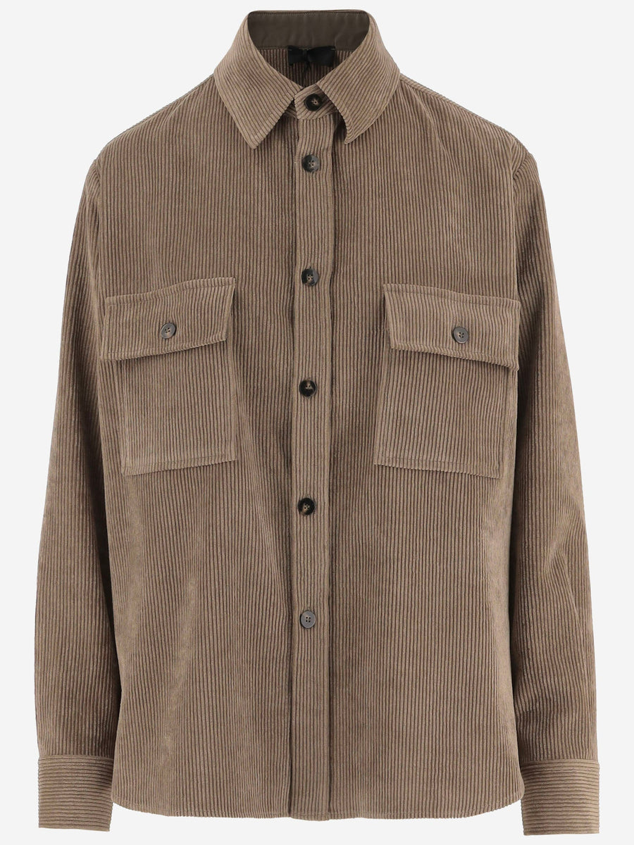 Shirt Ribbed Nylon-Blend Beige Polyester