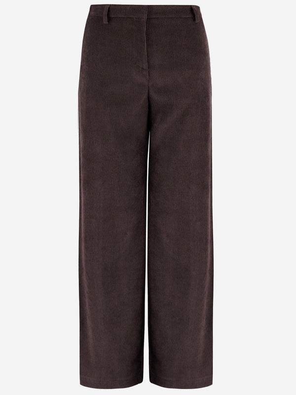 Trousers Corduroy Dark Brown Polyester