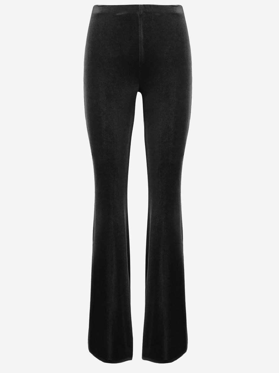 Trousers Stretch Velvet, Black Polyester
