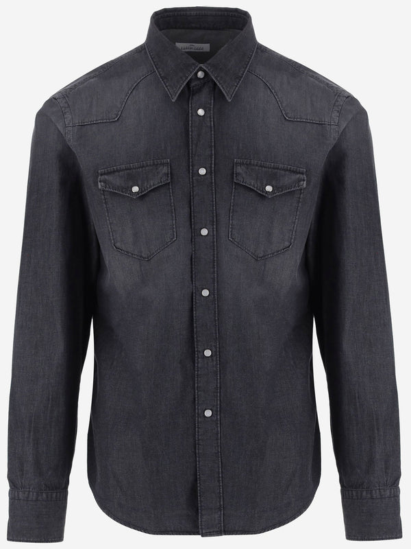 Cotton Denim Shirt Dark Grey
