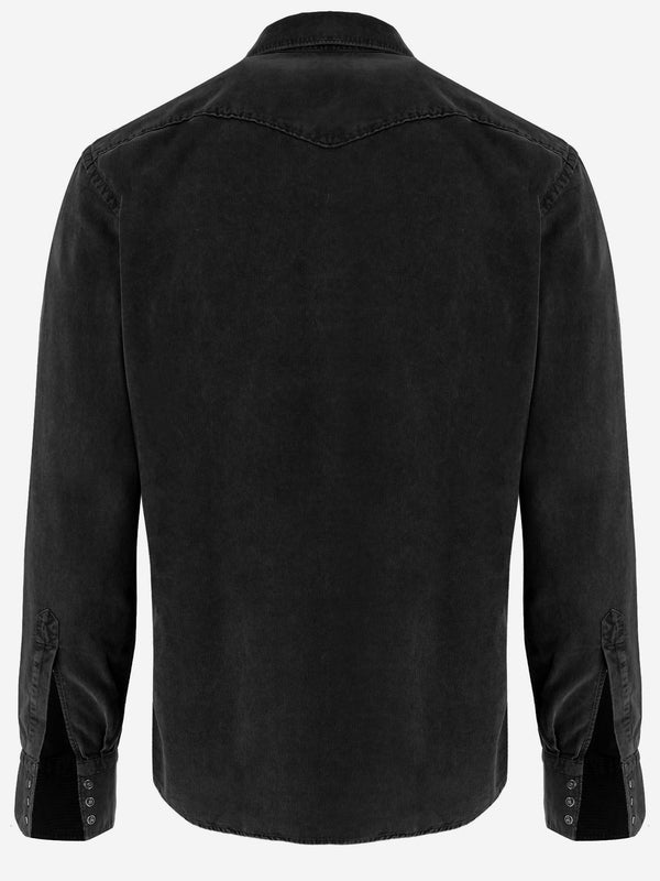 Ribbed Cotton Shirt Black