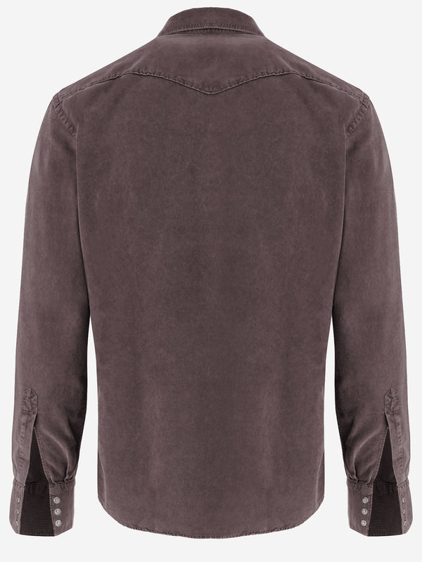 Ribbed Cotton Shirt Brown