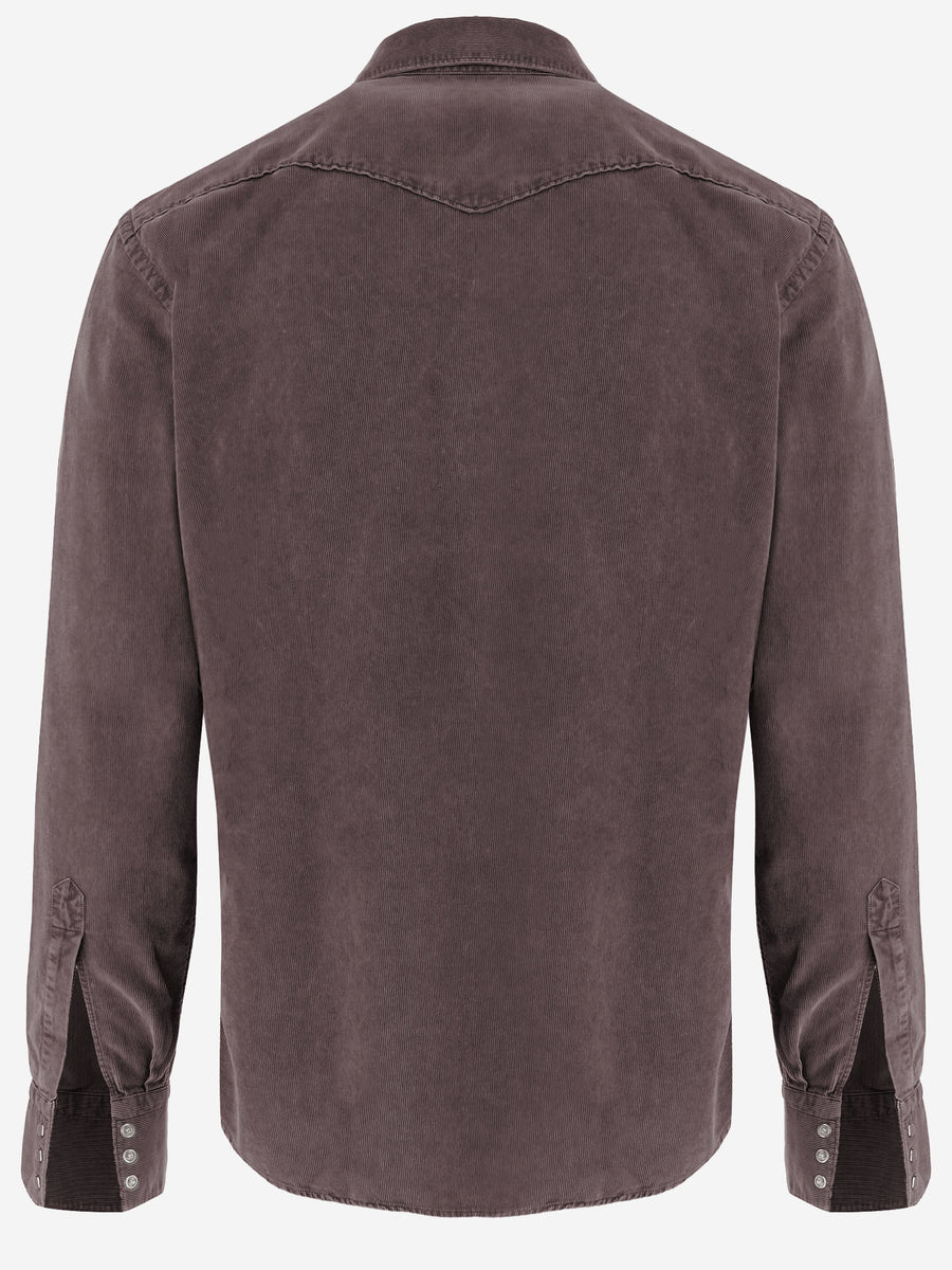 Ribbed Cotton Shirt Brown
