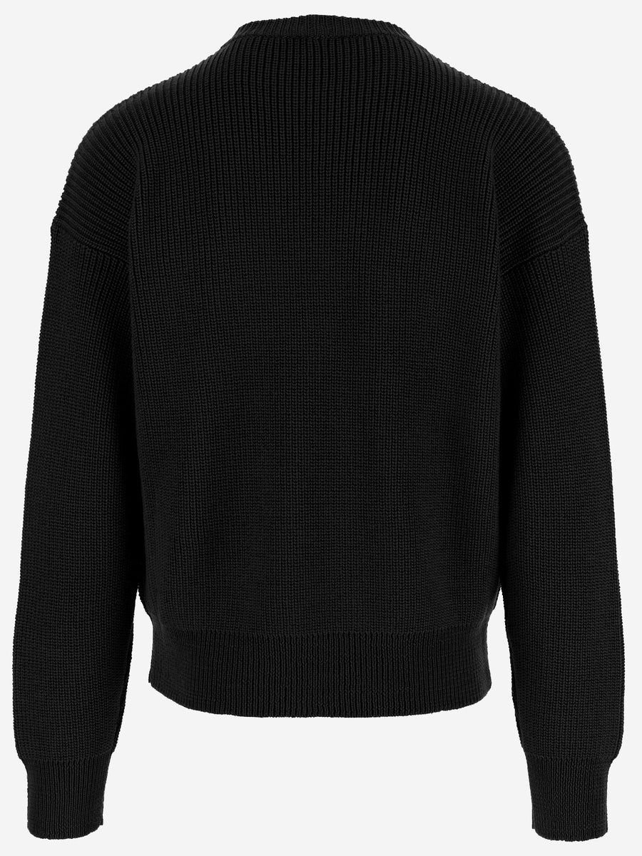 Wool Sweater With Logo Black Virgin