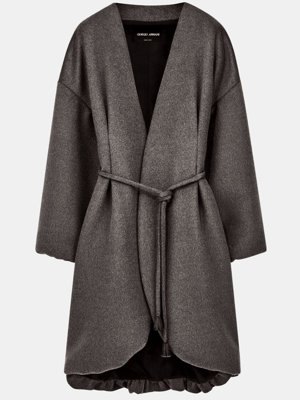 Coat Oversized Grey Wool Virgin