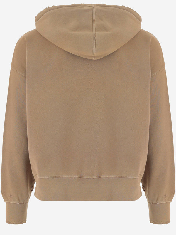 Hooded Cotton Sweatshirt Dark Beige Sweatshirts