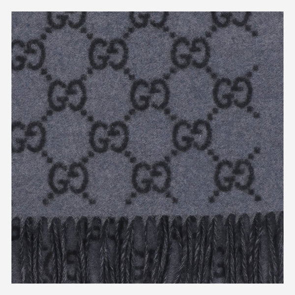 Scarf Gg Cashmere Graphite-Black Graphite/black