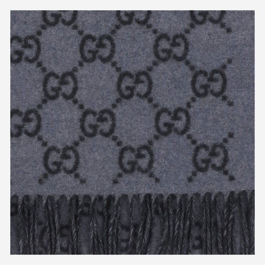 Scarf Gg Cashmere Graphite-Black Graphite/black
