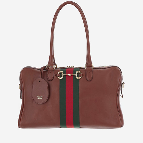Top Handle Borsetto Calf Skin Bag Brown Shoulder