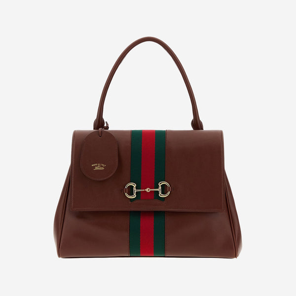 Leather Shoulder Bag Paparazzo Brown Calf Skin