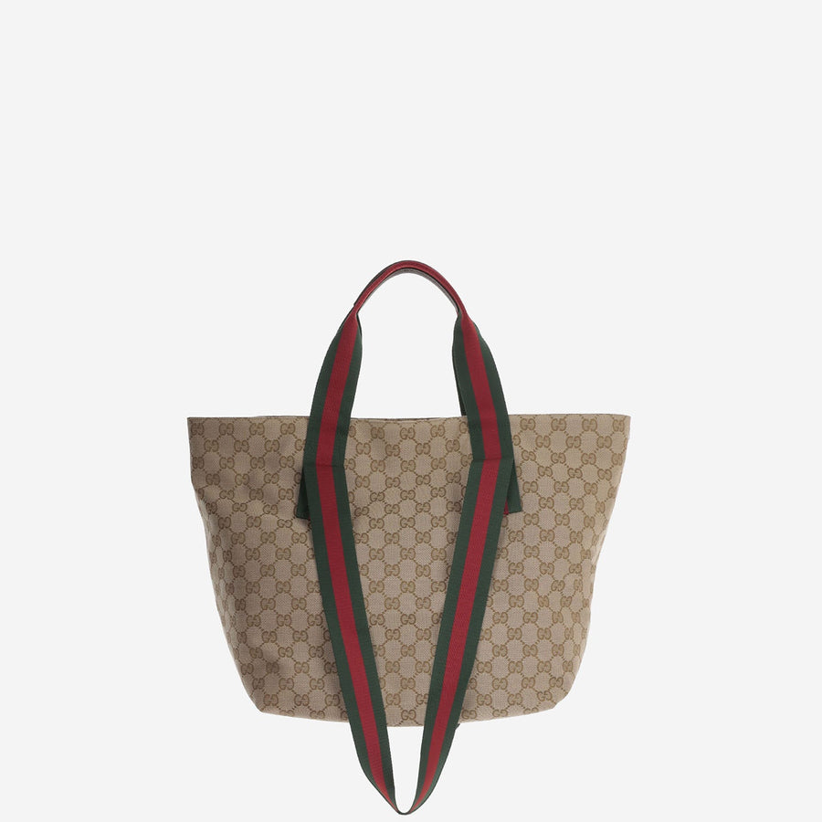 Shopping Bag Gg Canvas Beige Polyester Shoulder