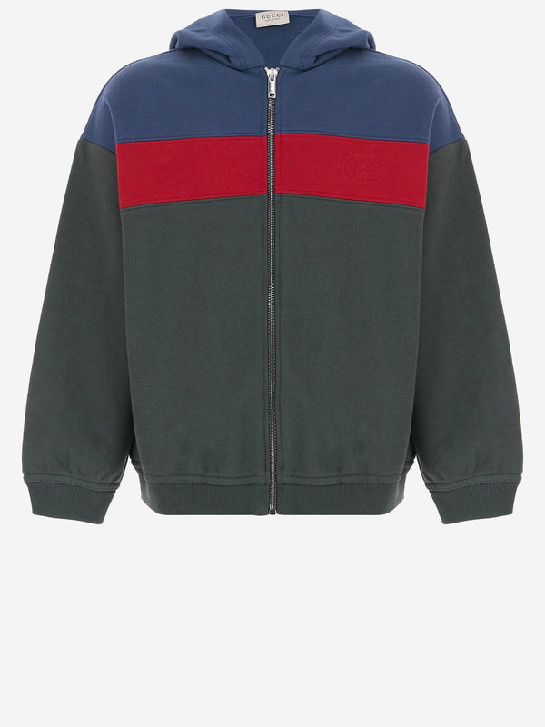 Zip-Up Hooded Sweatshirt Multicolour Cotton Hoods & Sweatshirts