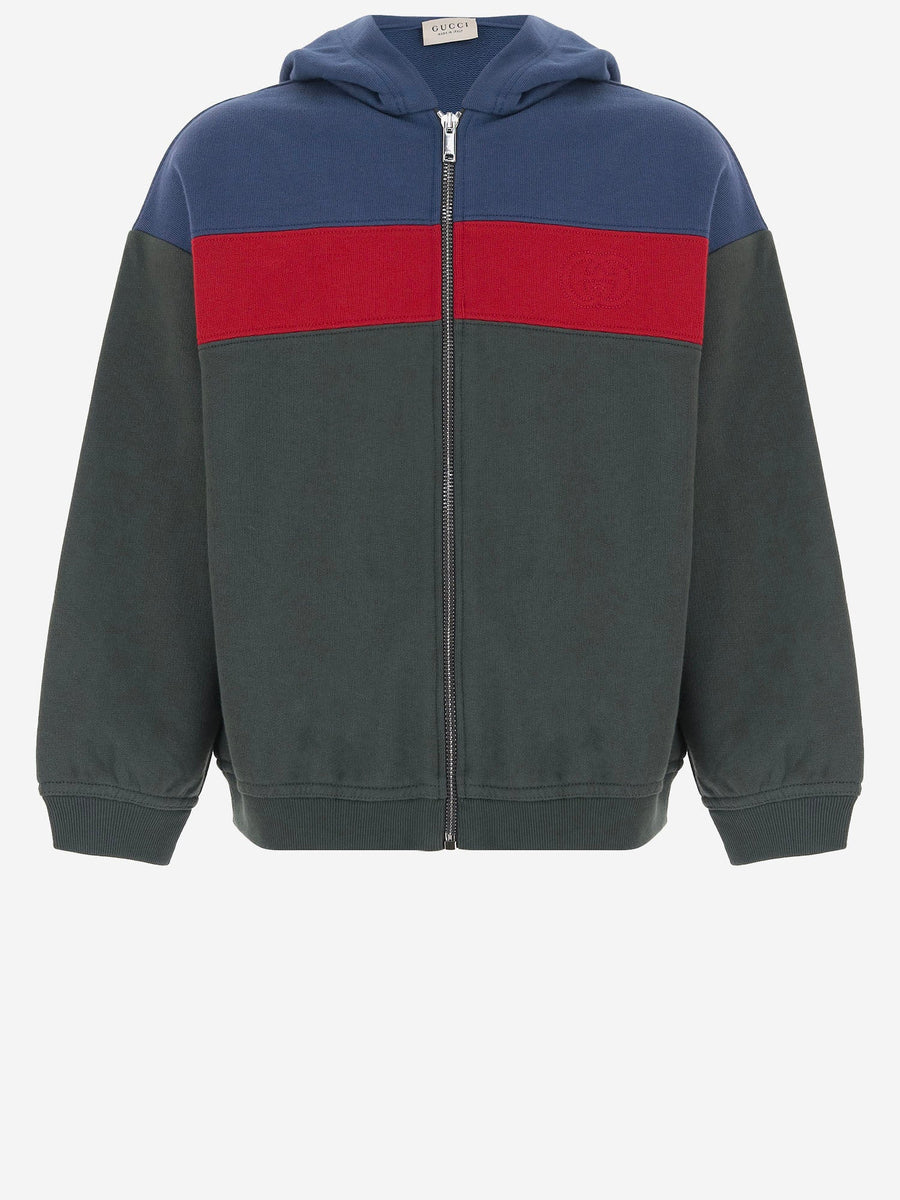 Zip-Up Hooded Sweatshirt Multicolour Cotton Hoods & Sweatshirts