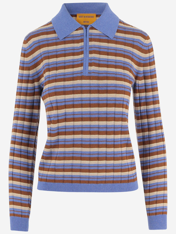 Sweater Silk And Linen, Striped Multicolour