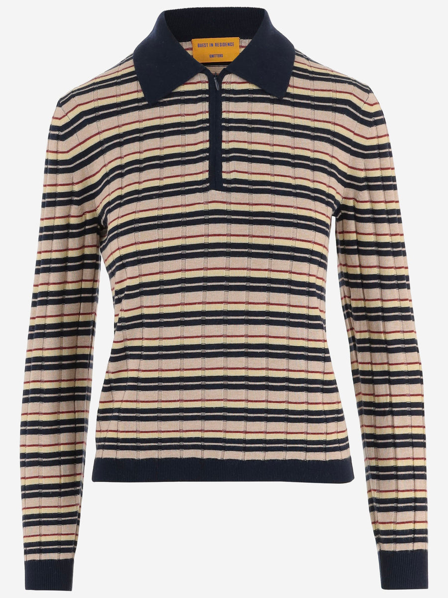 Sweater, Striped Silk And Linen Multicolour
