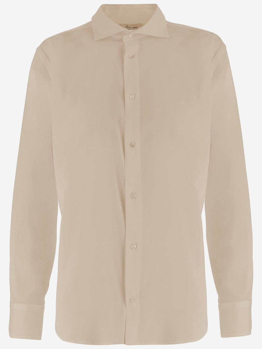 Stretch Silk Shirt Beige
