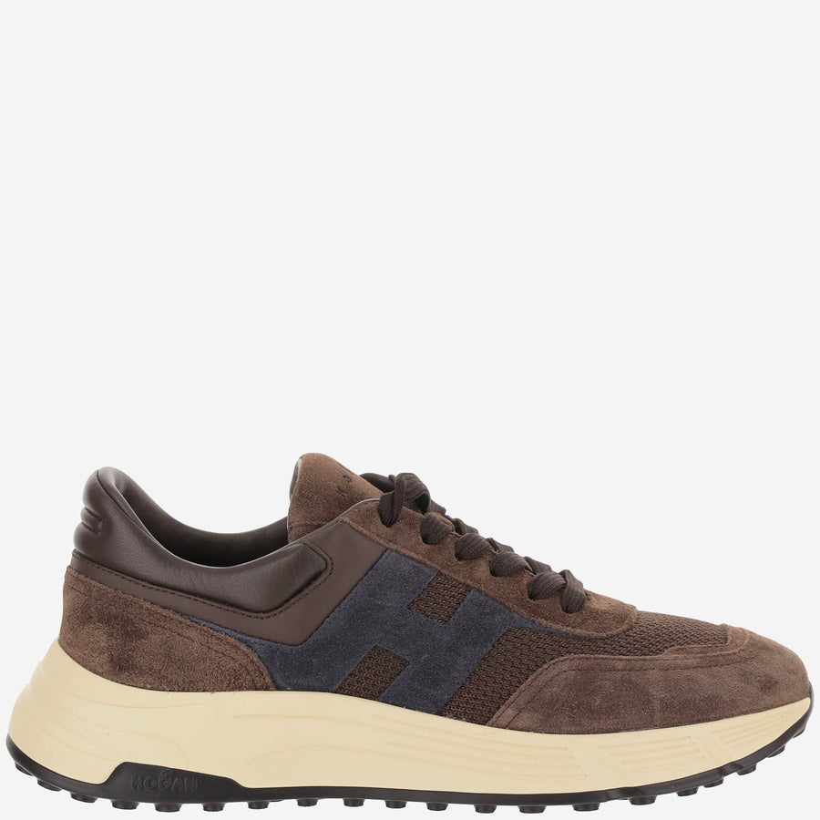 Sneakers Hyperlight Brown Leather And Mesh Trainers