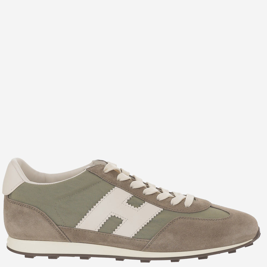 Suede And Mesh Sneakers, Multicolour Leather Trainers