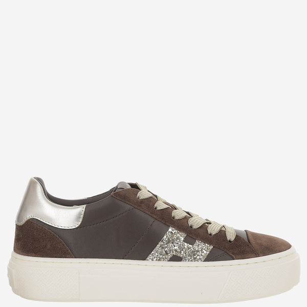 Sneakers Crosswind Brown Leather-Suede Leather And Suede Trainers