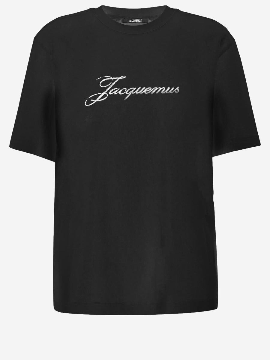 T-Shirt With Logo Black Cotton T-shirts & Jerseys