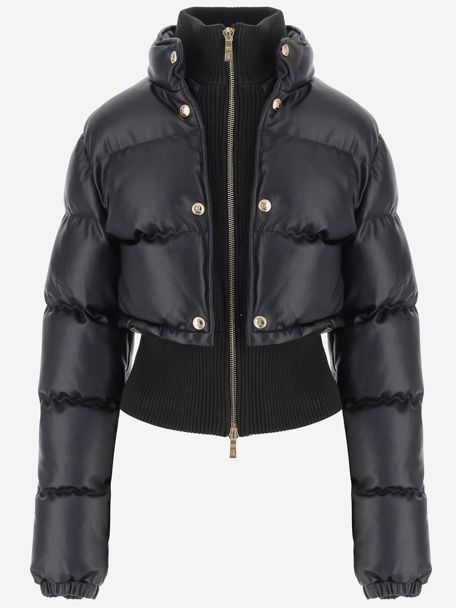 Quilted Down Jacket Black Polyester Puffer