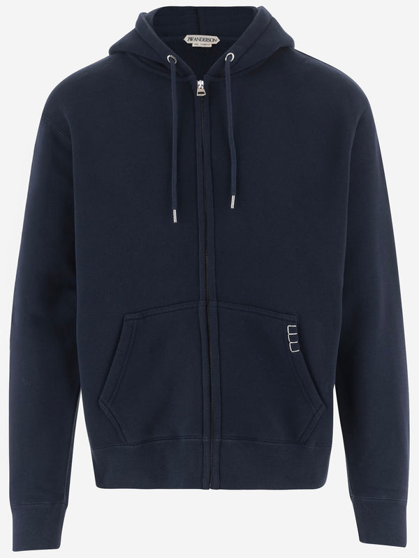 Cotton Hooded Sweatshirt Navy Sweatshirts