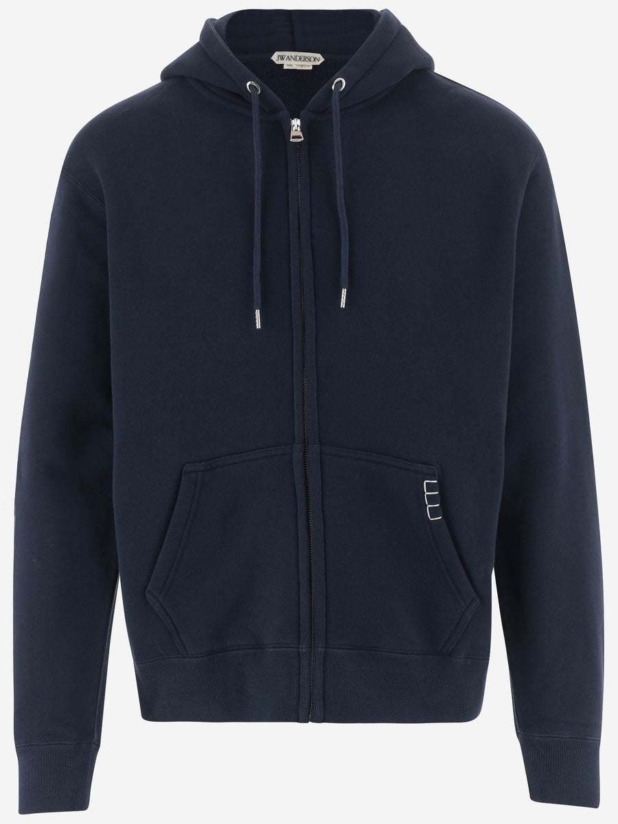 Cotton Hooded Sweatshirt Navy Sweatshirts
