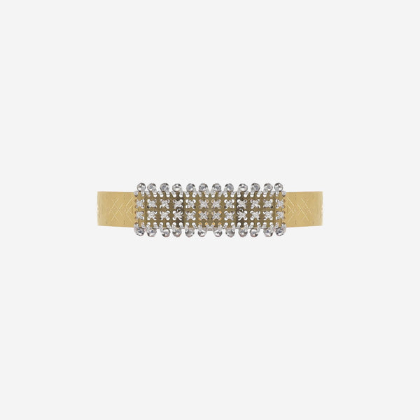 Bracelet With Micro-Stud Panel Silver Steel