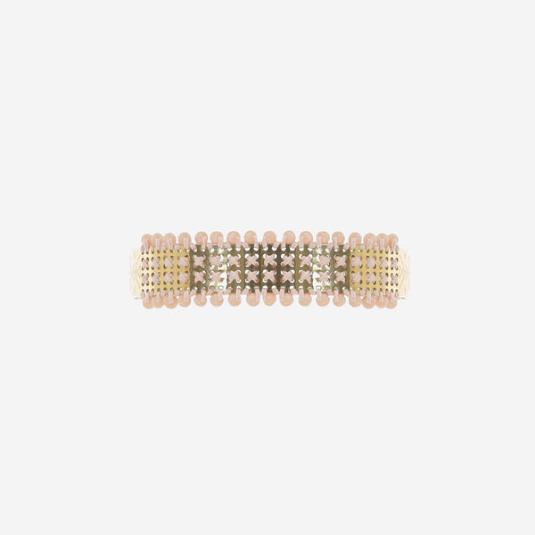 Bracelet With Micro-Stud Panel Pink Steel
