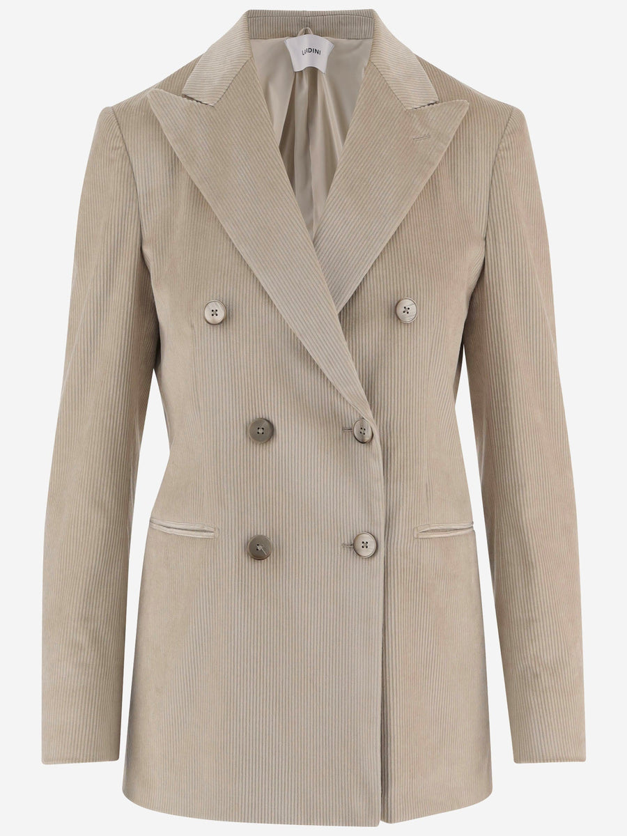 Double-Breasted Ivory Cotton Blend Jacket