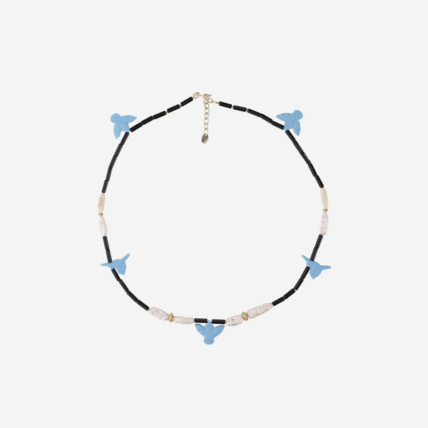 Necklace With Bird Pendants Multicolour Plastic