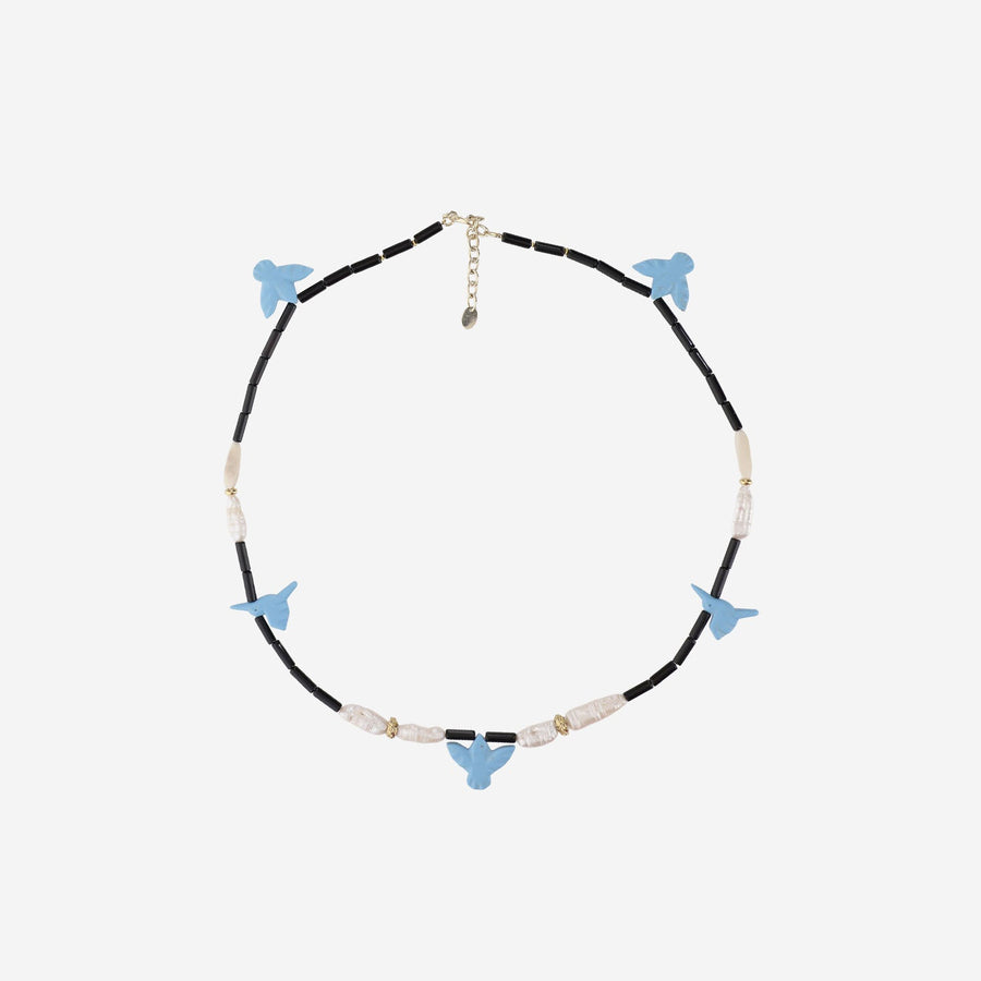 Necklace With Bird Pendants Multicolour Plastic