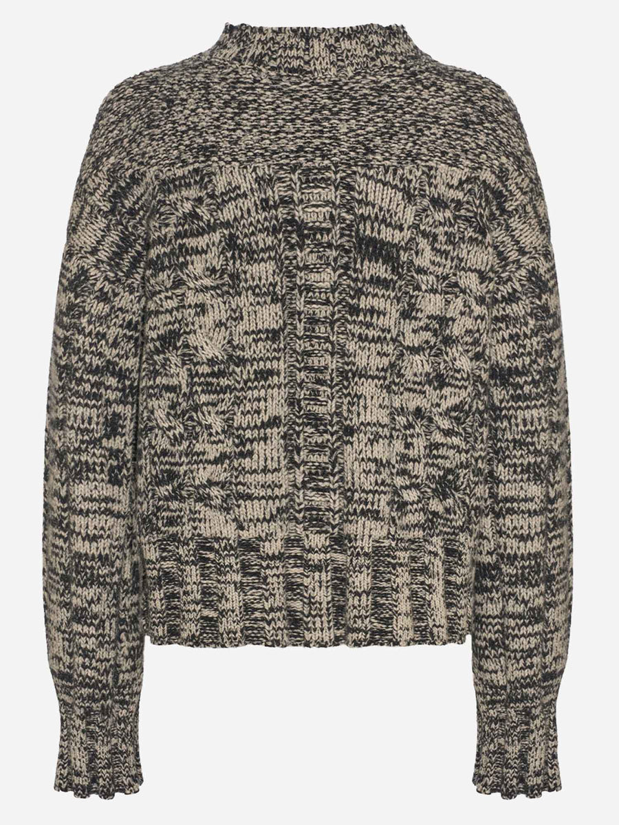 Sweater Wool And Cashmere High Neck Multicolour Virgin