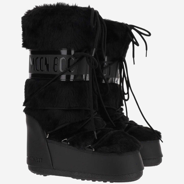 Boots Icon Faux Fur Black Modacrylic
