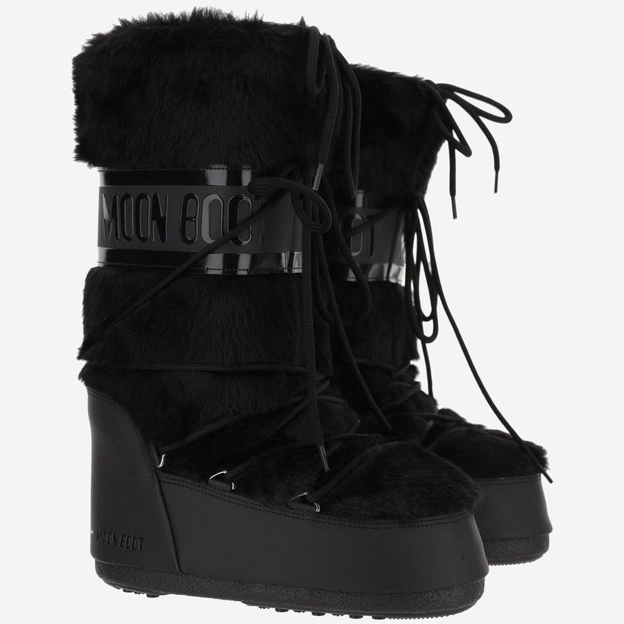 Boots Icon Faux Fur Black Modacrylic