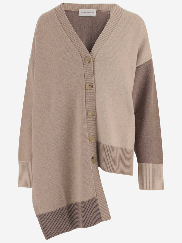 Cardigan Colour-Block Wool And Cashmere Multicolour