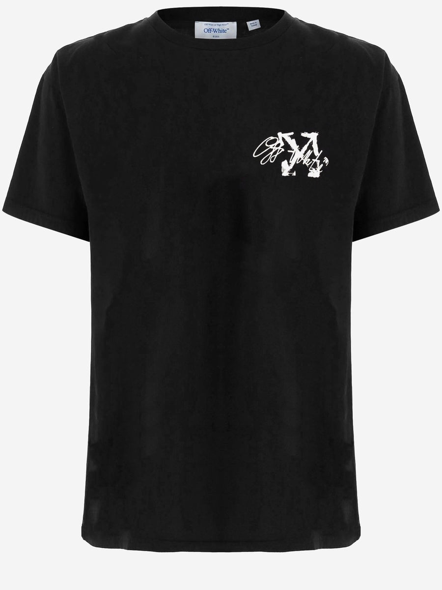 Cotton T-Shirt Stroke 2 Arrow Skate Black T-shirts