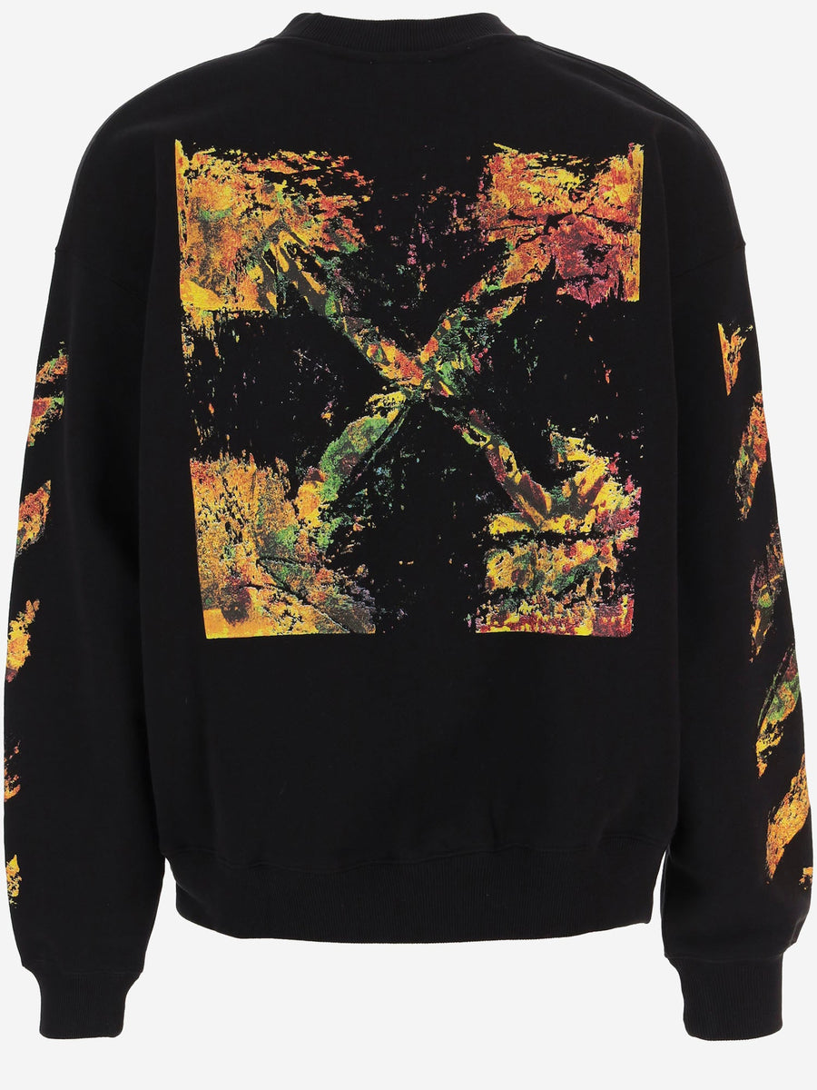 Cotton Sweatshirt Logo Print Black Knitwear