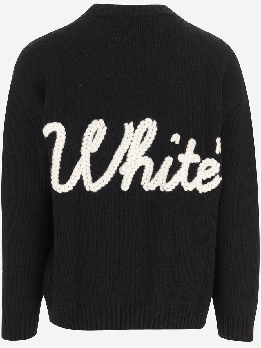 Wool Sweater With Logo Lettering Black