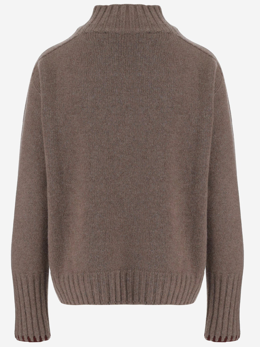 High Neck Sweater Beige Cashmere