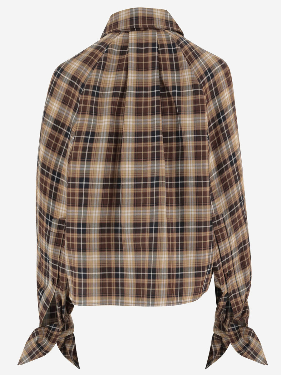 Blouse With Check Pattern Cotton Multicolour Shirt