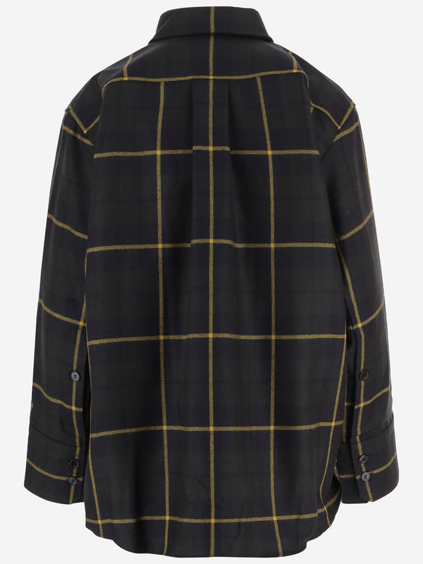 Checked Wool Shirt With Pockets Multicolour